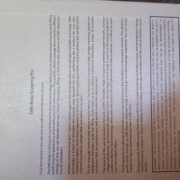 Sculptech by Techture Beauty. EMS Body Sculpting Pro. Brand new. - Picture 3 of 5